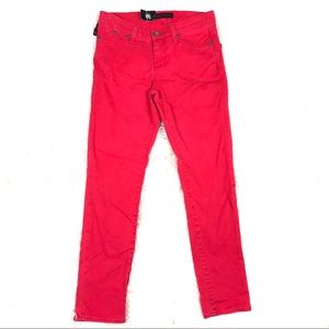 Rock & Republic 4 Skinny Leg Denim Jeans Red Flat